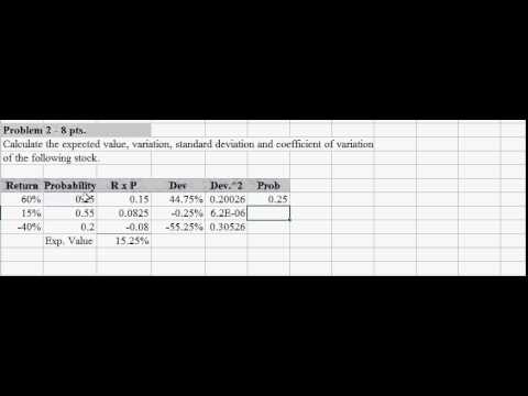 Exp  Value and Standard Deviation of a stock