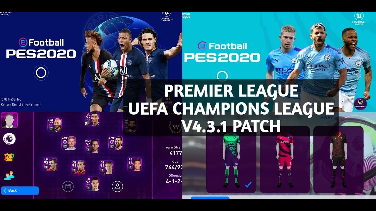 [V4.3.1] STS UCL & Premier League Patch Of PES 2020 Mobile By Stranger Shafiul