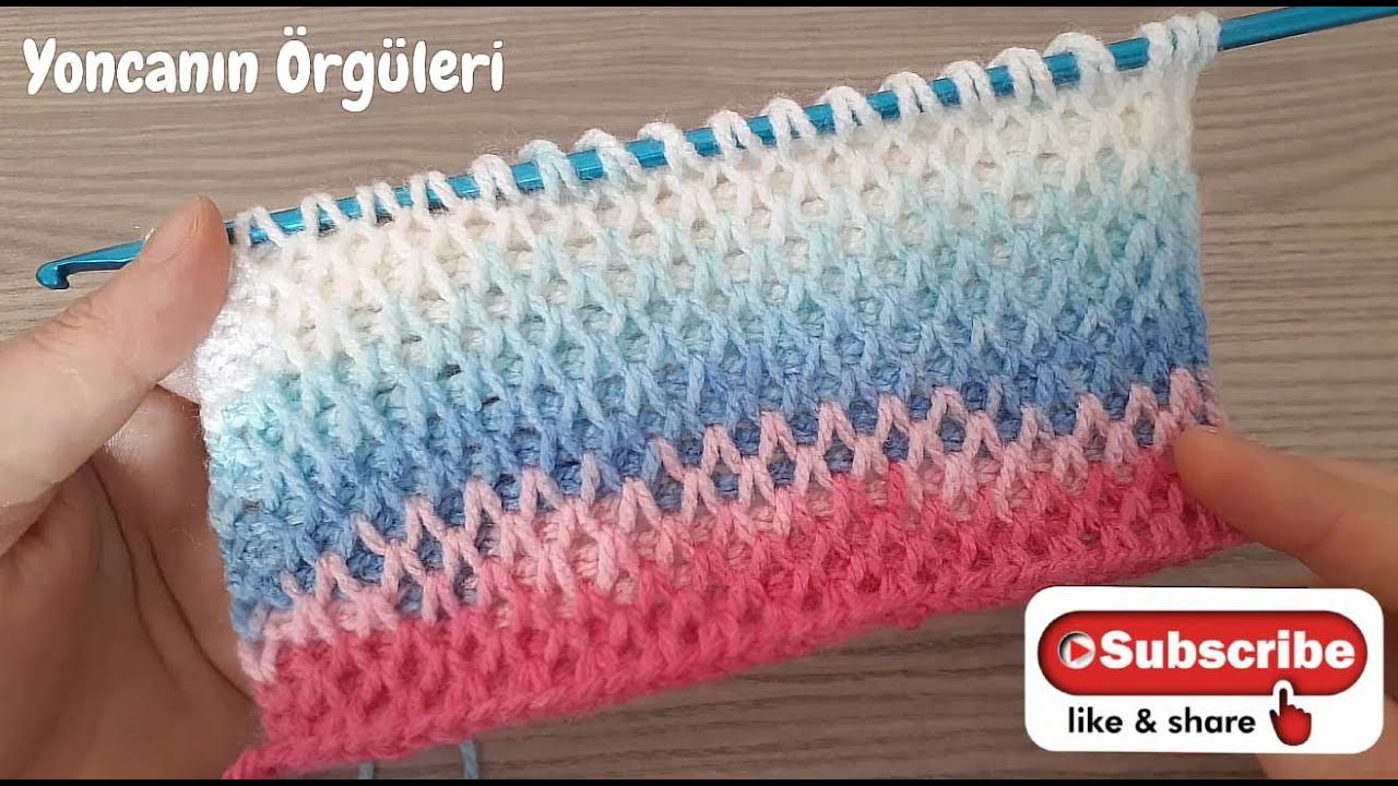 This Tunisian Crochet Stitch Looks Magical ✨ Easy & Colorful Gradient Pattern