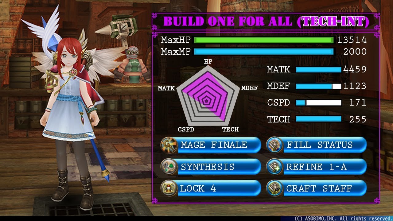 [Toram Online] Build One For All TECH INT (Refine, Fillstat, Craft Staff, Alchemy, Finale)