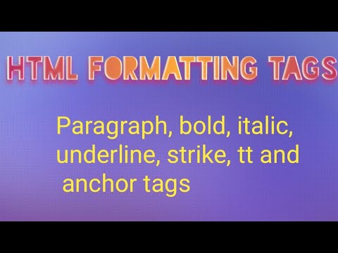 Html formatting tags