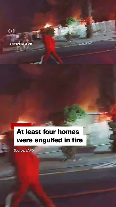 Blaze engulfs 4 homes in Los Angeles