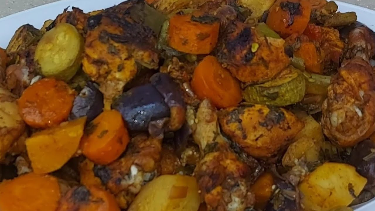 صينية دجاج بالخضار في الفرن بأسهل وأسرع وألذ طريقة لاتفوتكم وصفة الشيف 👌