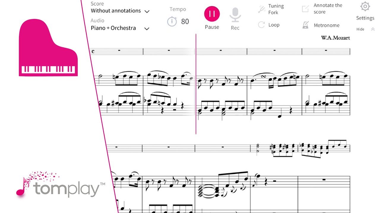 Mozart Piano Concerto No.20 in D min, K466-II. Romance - Sheet