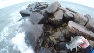 Crazy Wipe Out Testing Bucktail Trailers!? Storm Striper Fishing