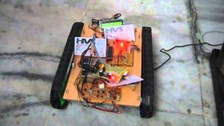 Wireless RF   PC operated live being detection robot with SMS alert