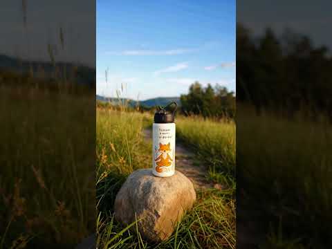 Металева пляшка з трубочкою для води 600 мл — ідеально для тренувань і активного життя, видео 1