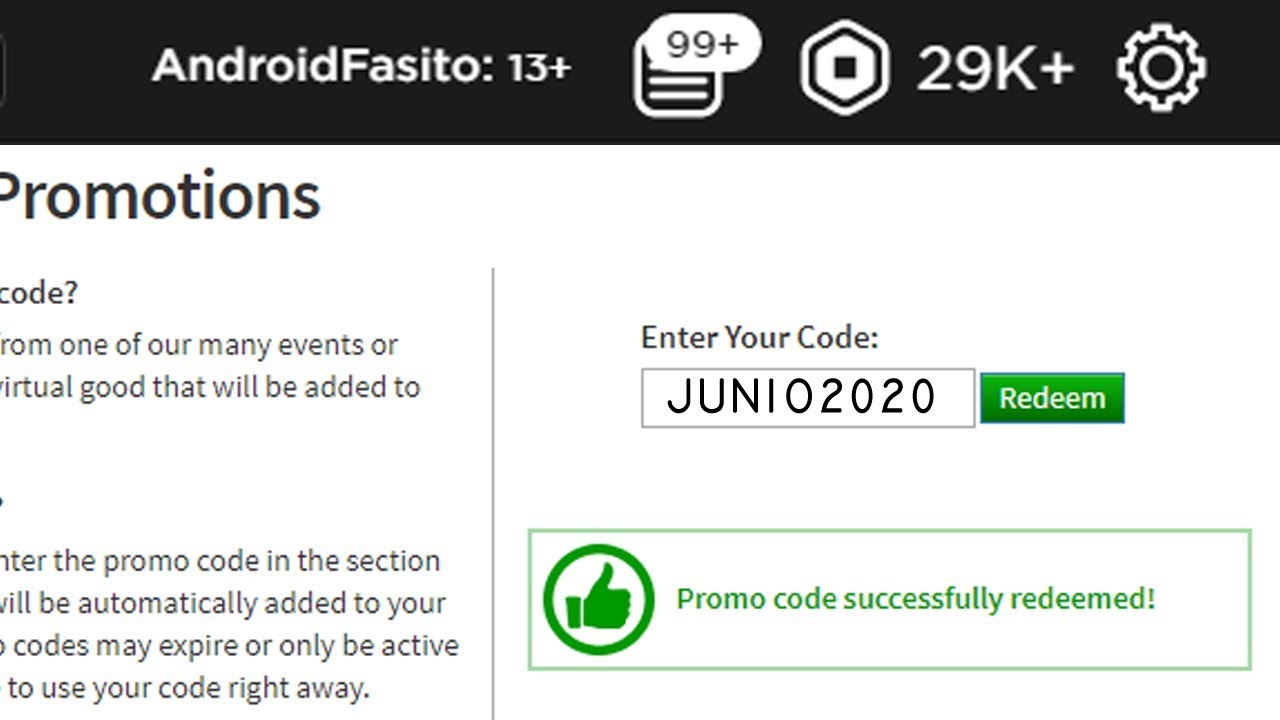 Nuevo Promocodes Junio Para Roblox 2020 Youtube - promocodes roblox 2020 junio