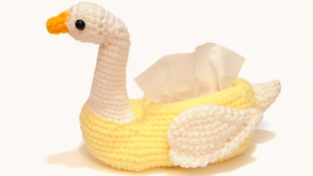 AMAZING ⚡💯👌CROCHET DUCK SHAPED TISSUEBOX COVER MAKING VIDEO. 