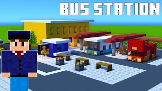 How To Make a Bus Station With a Bus | How To Build a City In Minecraft Block By Block