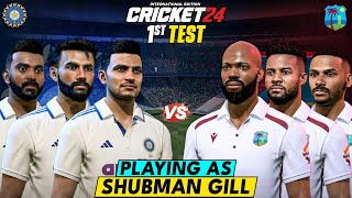 India vs West Indies 1st Test | Playing as Shubman Gill in Cricket 24 😍🔥