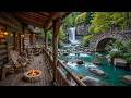 Calming Nature Sounds Ambience Riverside Cabin Piano Music Campfire Bird To Study Relax 