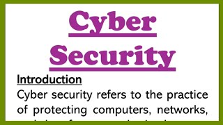 Cyber Security Essay Writing in English 150 words Paragraph or Speech