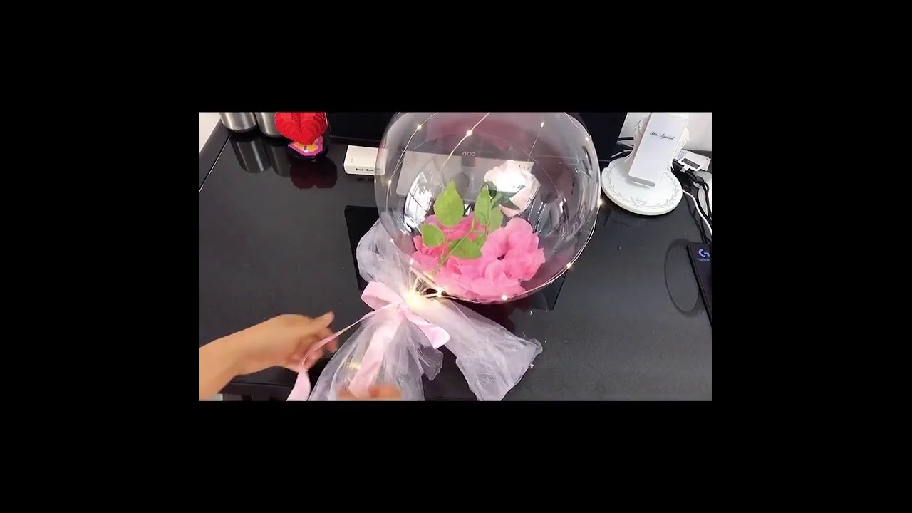 Easy DIY LED Rose Balloon Bouquet YouTube
