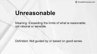 Unreasonable Meaning