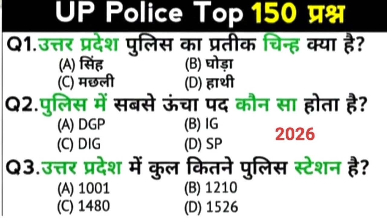 UP Police New Vacancy 2026 | UP Police GK gs Previous Year Questions Paper | UP Police #2025 