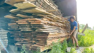 Small Logs Turned into Big Stack of Lumber with my Sawmill