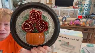 # 462 Using Resiners AirFine craft rotary tool kit to make a glass art project ‪@Resiners_Official‬