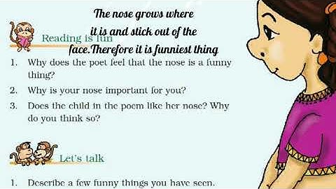 Noses (Poem) Ncert solutions back exercises  class-4