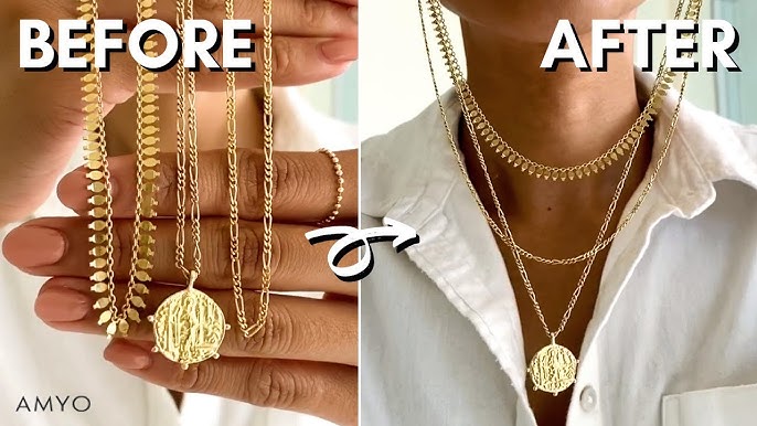 How to layer two necklaces and keep them from tangling! 💫✨ #jewelryha