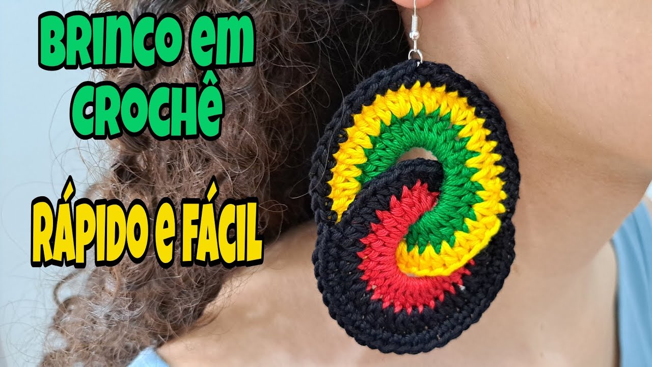 Como fazer brinco(infinito)em crochê/Raggae/Fácil e Rápido