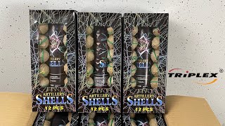 ARTILLERY SHELLS | TRIPLEX PIROTECHNIKA | 12 PIECES | SHELLS + MÖRSER