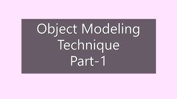 Object Modeling Technique Part-1