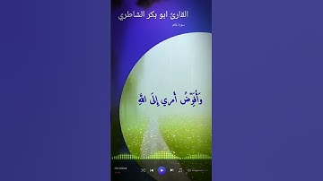 ابو بكر الشاطري تلاوة خاشعة (سورة غافر) آية 44