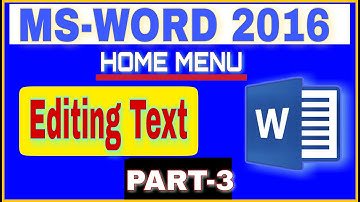 Microsoft Word 2016 Editing Text Full Detail In Hindi |Part03| MS Word में Text Edit करें |