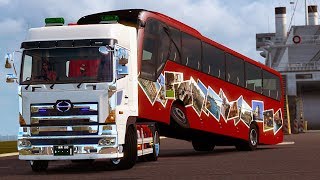 【ETS2】日野プロフィア リフトカプラ(ハイリフトトラクター)仕様で壊れたバスを牽引してきた！～HINO Profia～ screenshot 4