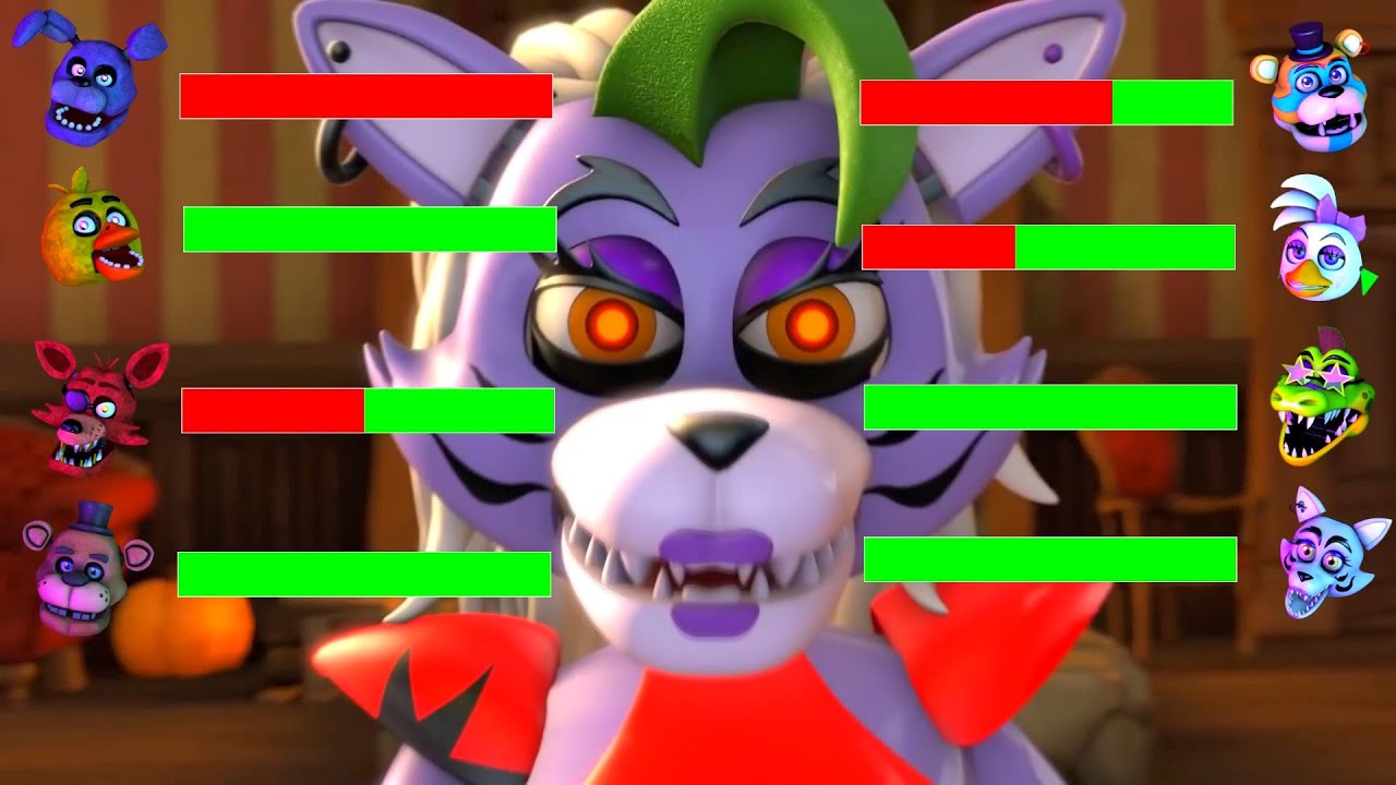 [SFM FNaF] Security Breach vs Damaged WITH Healthbars