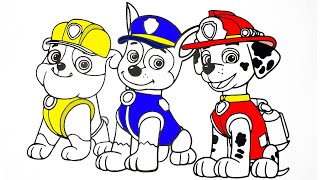 🐾🚒 PAW Patrol Coloring Pages - Rubble, Chase, and Marshall | Heroic Pups Art Journey 🎨✨