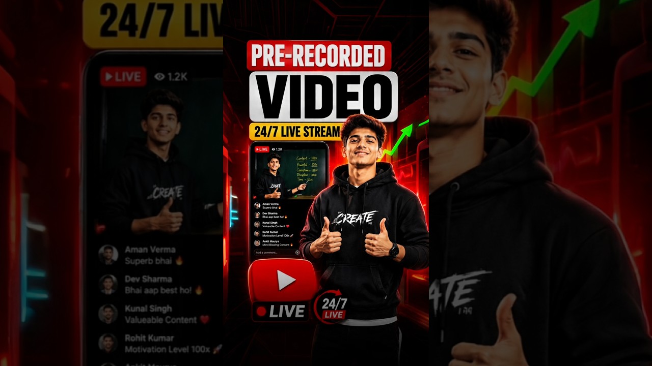 YouTube par 24/7 live stream kaise Karen | How to Live Stream Pre Recorded Videos 24/7 on YouTube