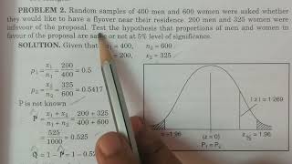Problem 2 - Test for Two Proportions - BSc Statistics || in Telugu ||
