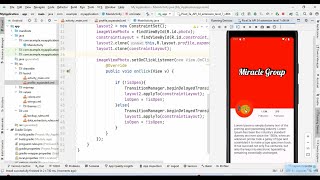 UI design with Animation using ConstraintLayout in Android Studio with Java