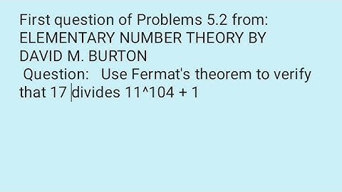 Solution of Elementary number theory-Burton|Use Fermat