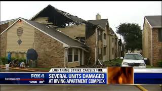 Lightning sparks apartment fire