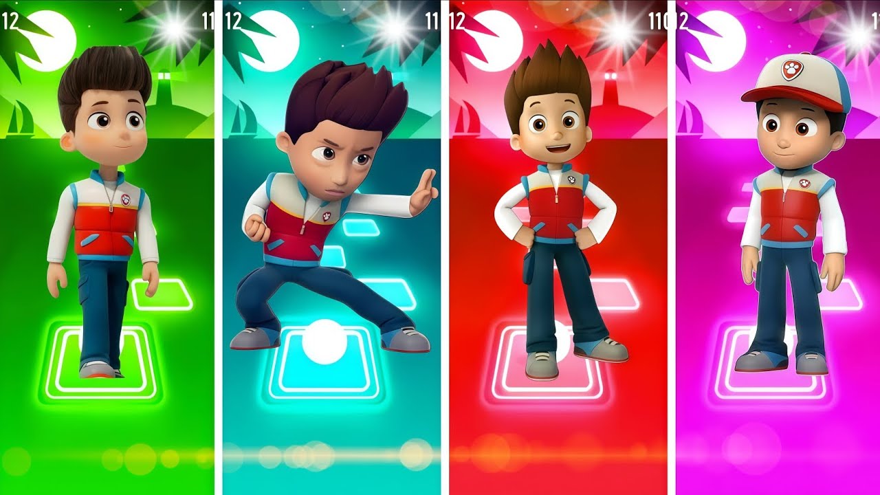 Paw Patrol VS Marshall VS Rubble Paw Patrol VS Paw Patrol Ryder - Tiles Hop EDM Rush