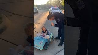 Little Girl Gets Pulled Over In Her Toy Car