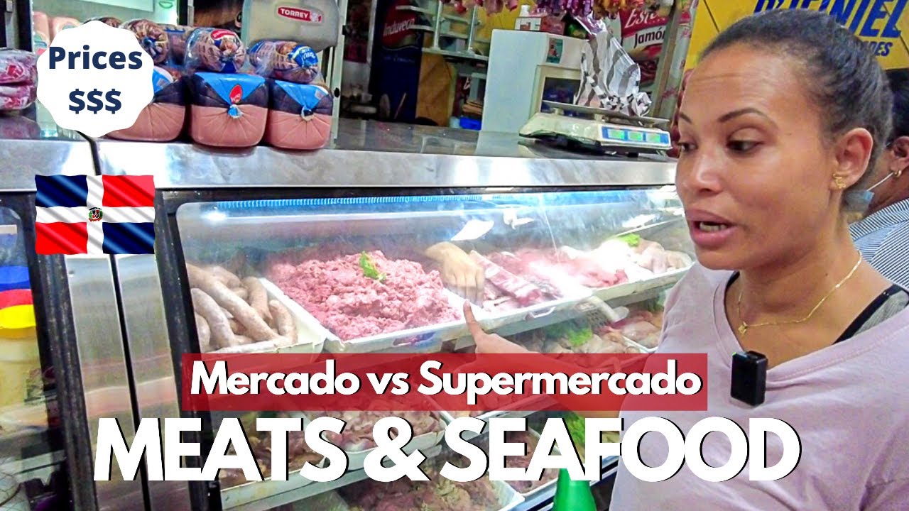 Meat and Seafood Street Market In Santo Domingo Dominican Republic