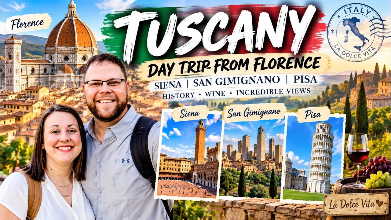 The BEST Day Trip From Florence?! Tuscany, Siena, San Gimignano & Pisa!