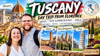 The BEST Day Trip From Florence?! Tuscany, Siena, San Gimignano & Pisa!