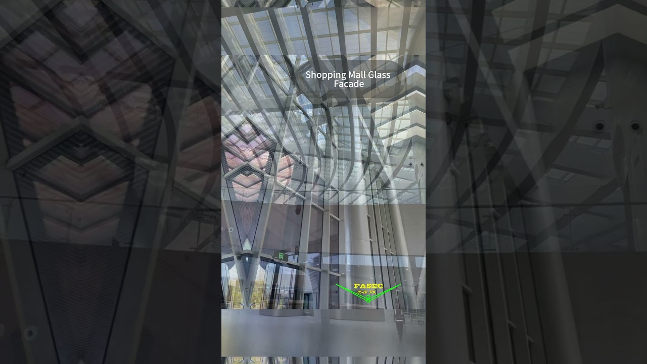 Shopping Mall Glass Curtain Wall Facade Design High-Performance Glass Combination
