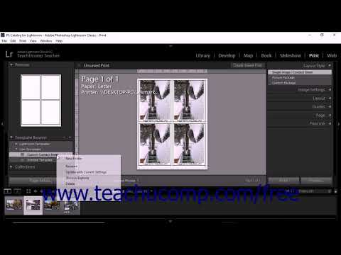 Lightroom Classic CC Tutorial Saving Custom Print Templates Adobe Training