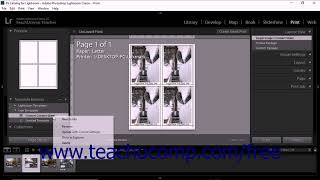 Lightroom Classic CC Tutorial Saving Custom Print Templates Adobe Training