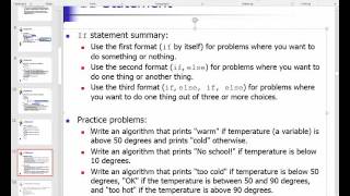 Rose CIT1613-7684 Java Sept 1 2016 Notes - Chapter 2 (if and while)
