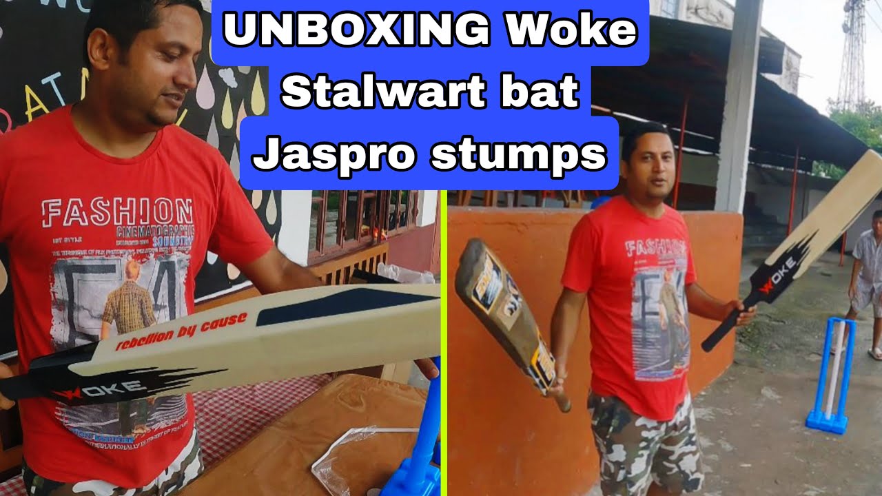 Unboxing & using Woke Stalwart Heavy duty Plastic cricket bat and Jaspro revive stumps. [Not Happy]