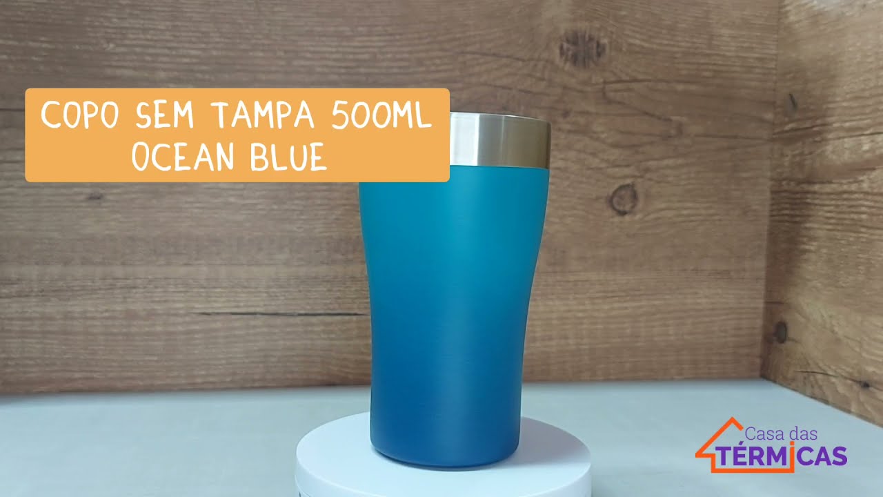 Copo Térmico Arell Ocean Blue Sem Tampa 500ml