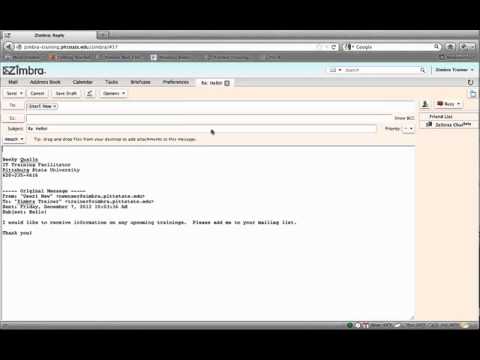 Viewing Email and Replying in Zimbra 8