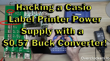 Replace 6 AA Batteries... Hack a Casio label printer to allow a wall power adaptor,  57 cent module